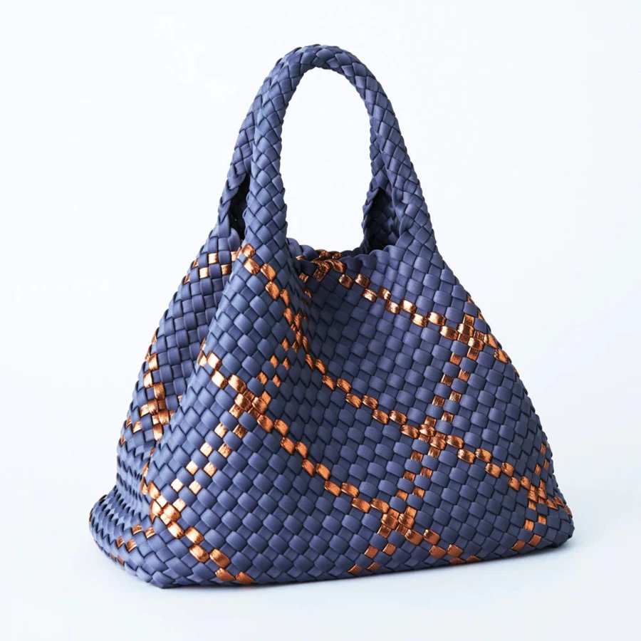 Online Plaine Crossbody Tote, Blue/Gray & Copper
