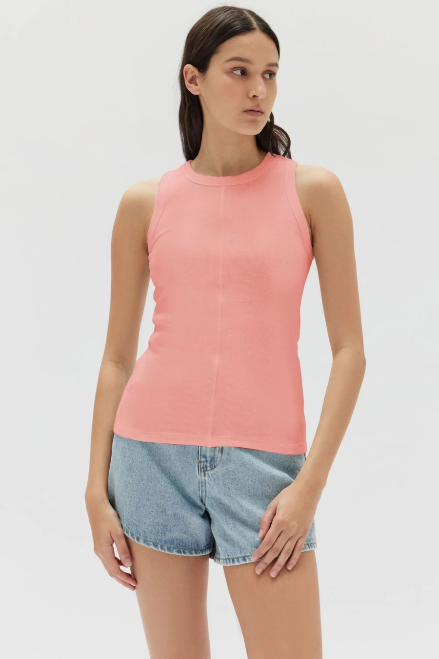 Clearance Assembly Label Renn Organic Rib Tank, Coral | Assembly Label