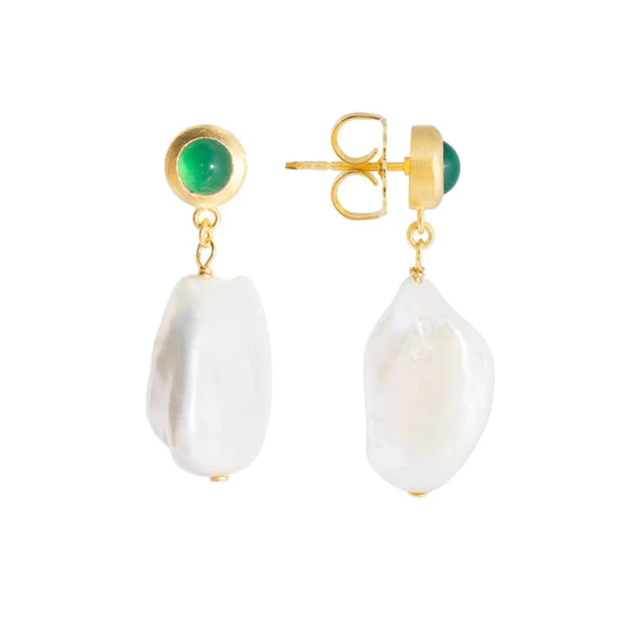 New Fairley Eventurine Keshi Drop Earrings | Fairley