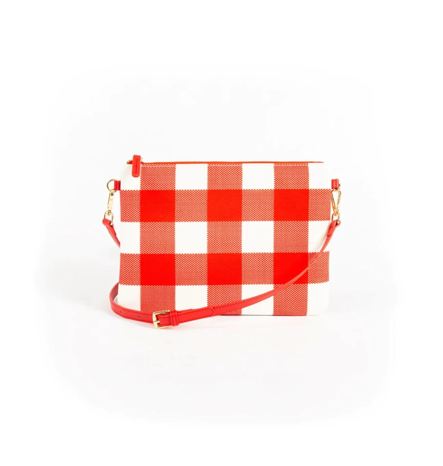 Online Liv & Milly Red Gingham Crossbody Bag, Small | Liv & Milly